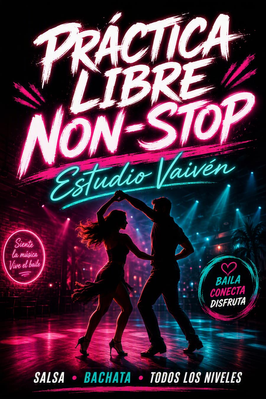 Cartel de práctica libre de baile en Estudio Vaivén